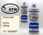 Preview: Chevrolet, Arctic White, 10 / WA9567: 400ml Sprühdose + 400ml Klarlack - Set, von ATW Autoteile West.